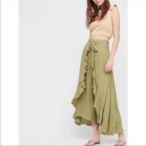 Free People Singing in the Mountains Pants Olive Green